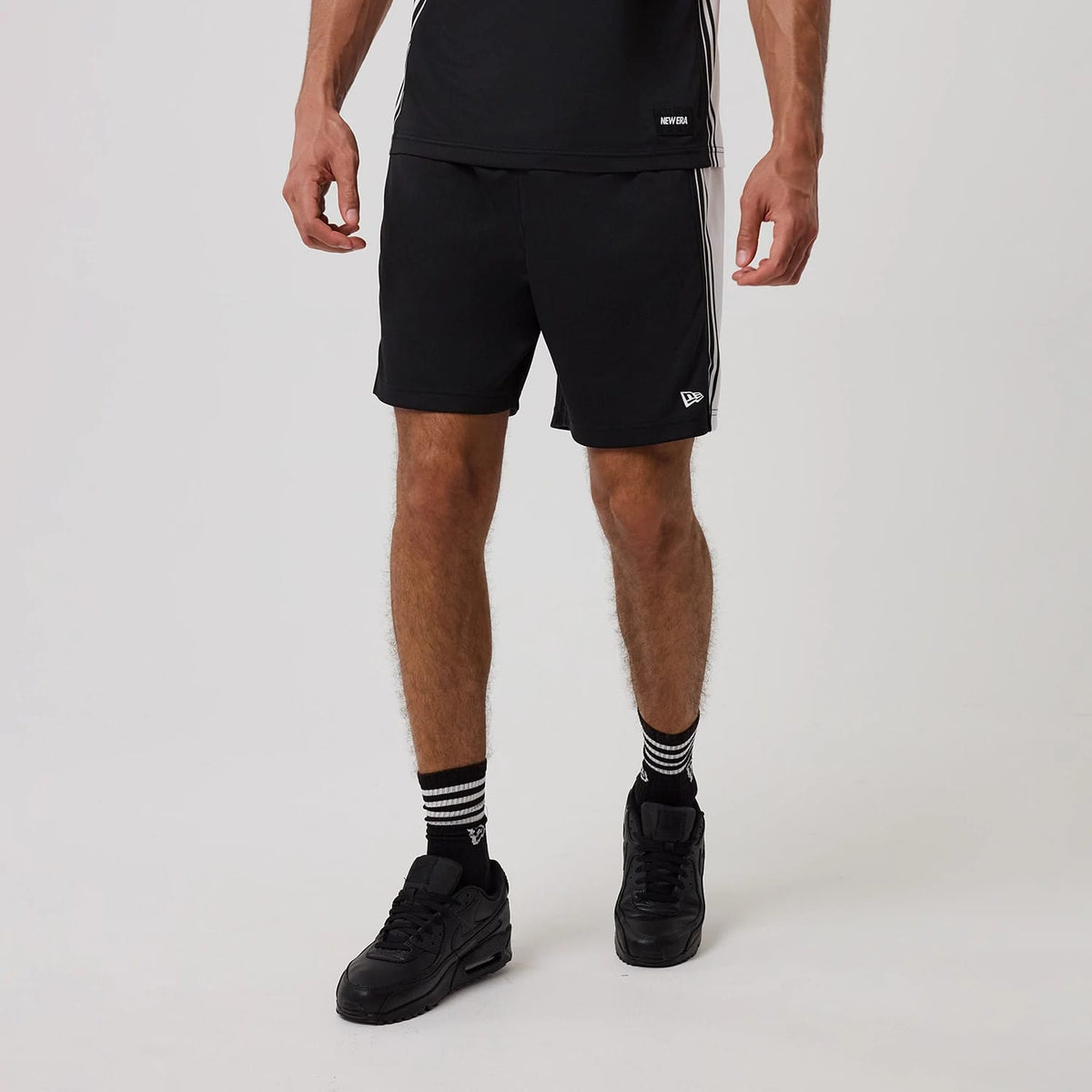 New Era Mesh Black Oversized Shorts-klyvox