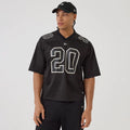 New Era Mesh Football Black Short Sleeve Shirt-klyvox