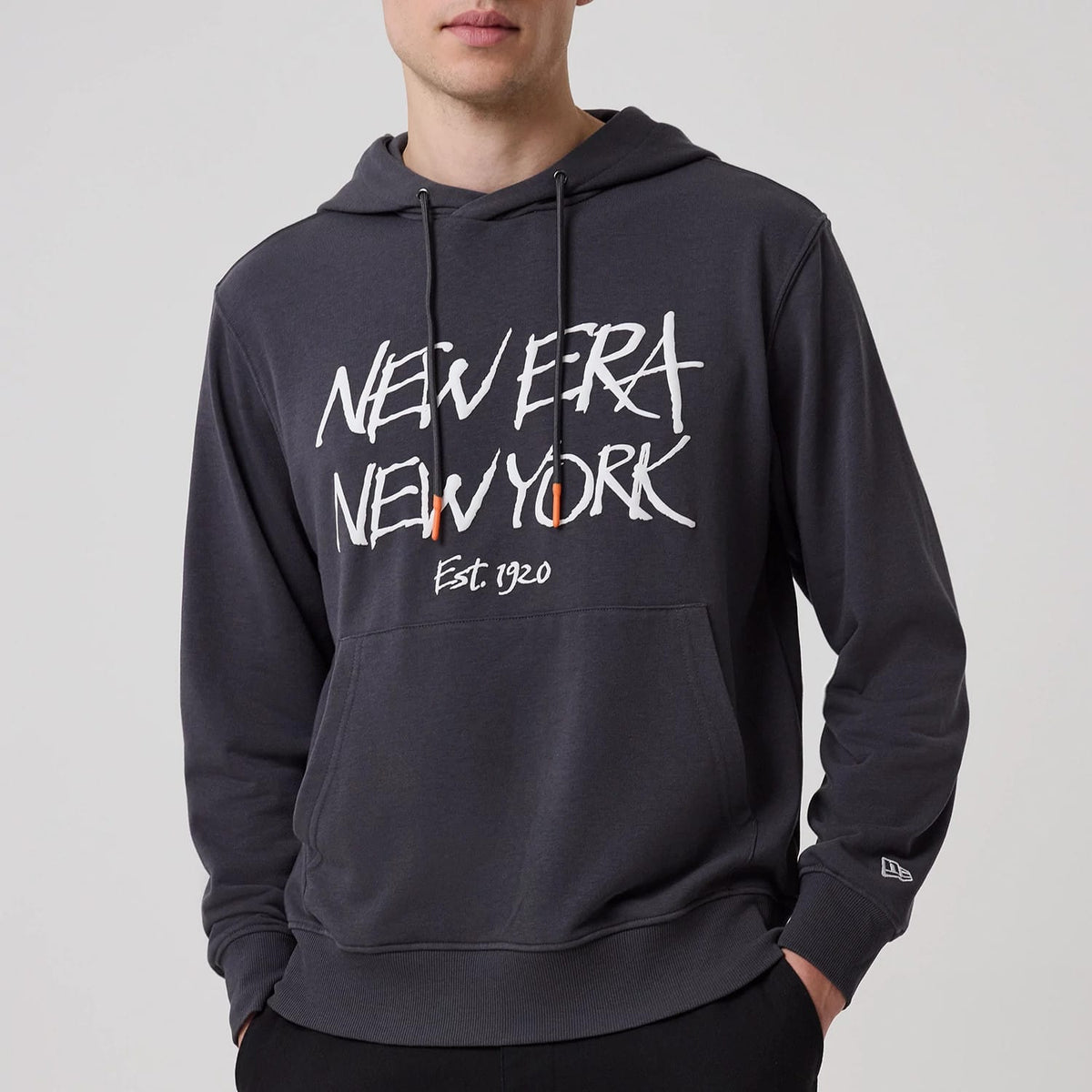 New Era New York Dark Grey Oversized Pullover Hoodie-klyvox