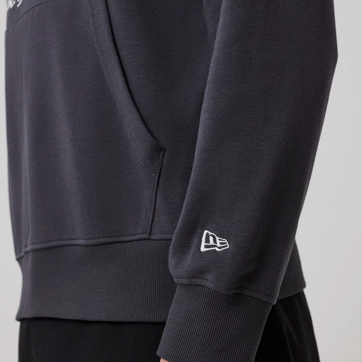 New Era New York Dark Grey Oversized Pullover Hoodie-klyvox