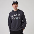 New Era New York Dark Grey Oversized Pullover Hoodie-klyvox