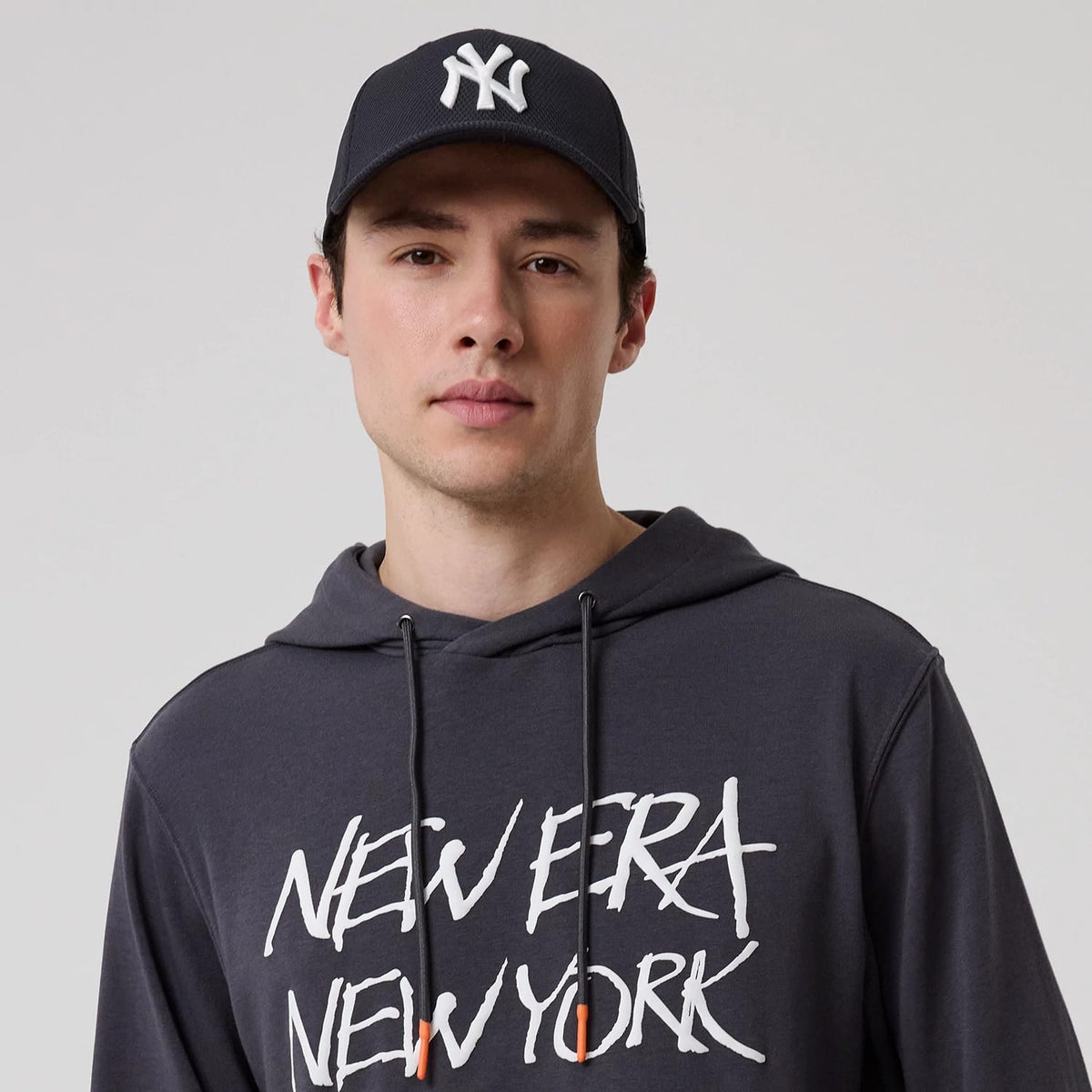 New Era New York Dark Grey Oversized Pullover Hoodie-klyvox