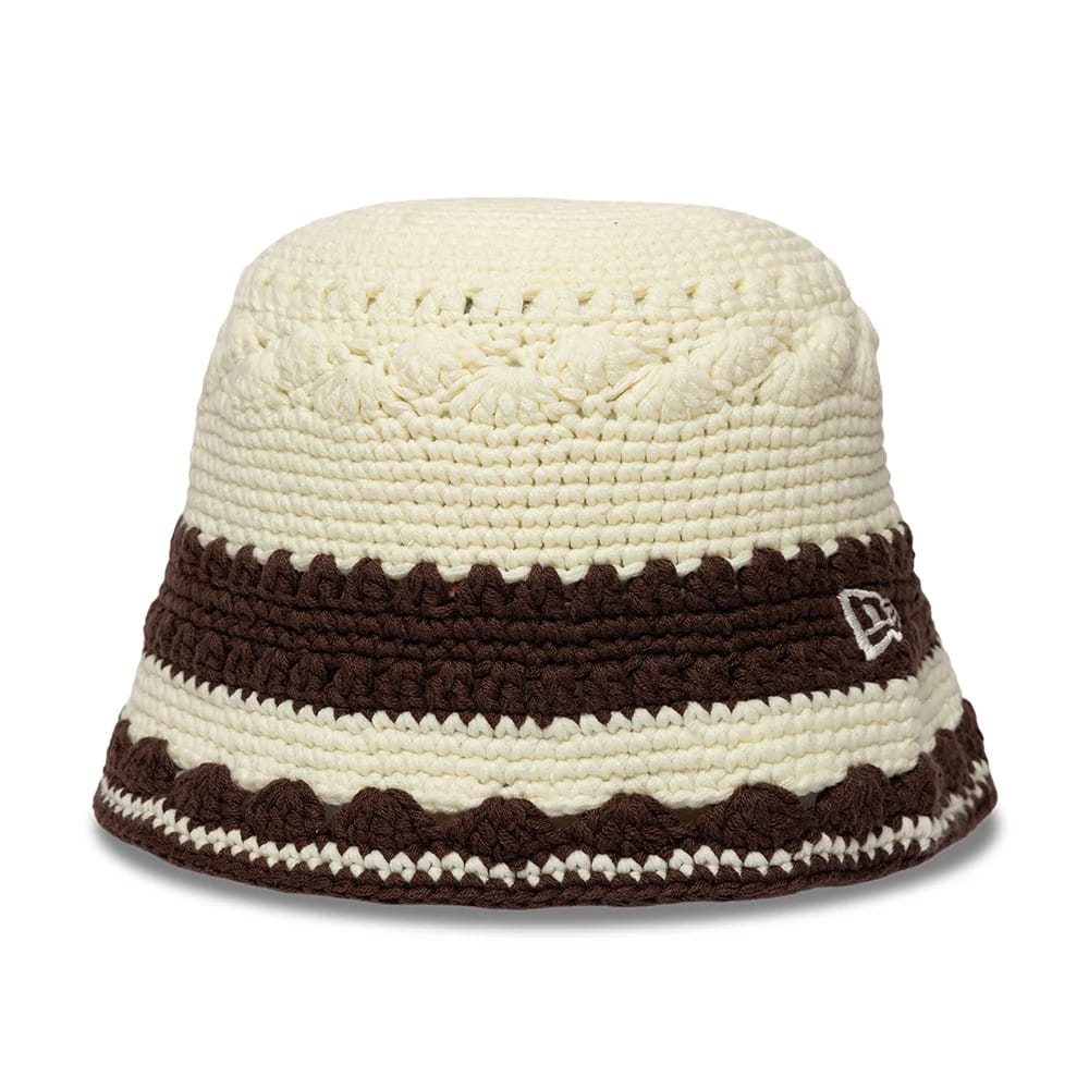 New Era Crochet Border White Explorer Bucket Hat-klyvox