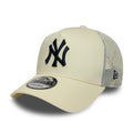 New York Yankees MLB Mesh Cream 9FORTY A-Frame Trucker Adjustable Cap-klyvox