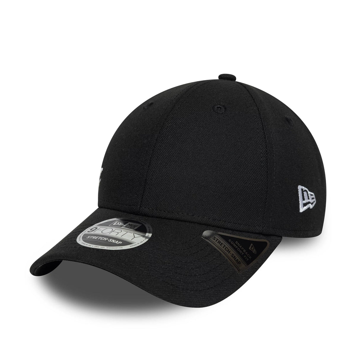 New Era Big Script Black 9FORTY Stretch Snap Adjustable Cap-klyvox