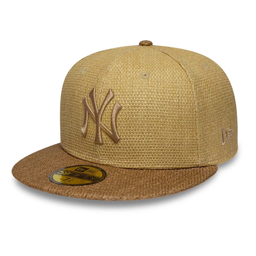 New York Yankees MLB Straw Beige 59FIFTY Fitted Cap-klyvox
