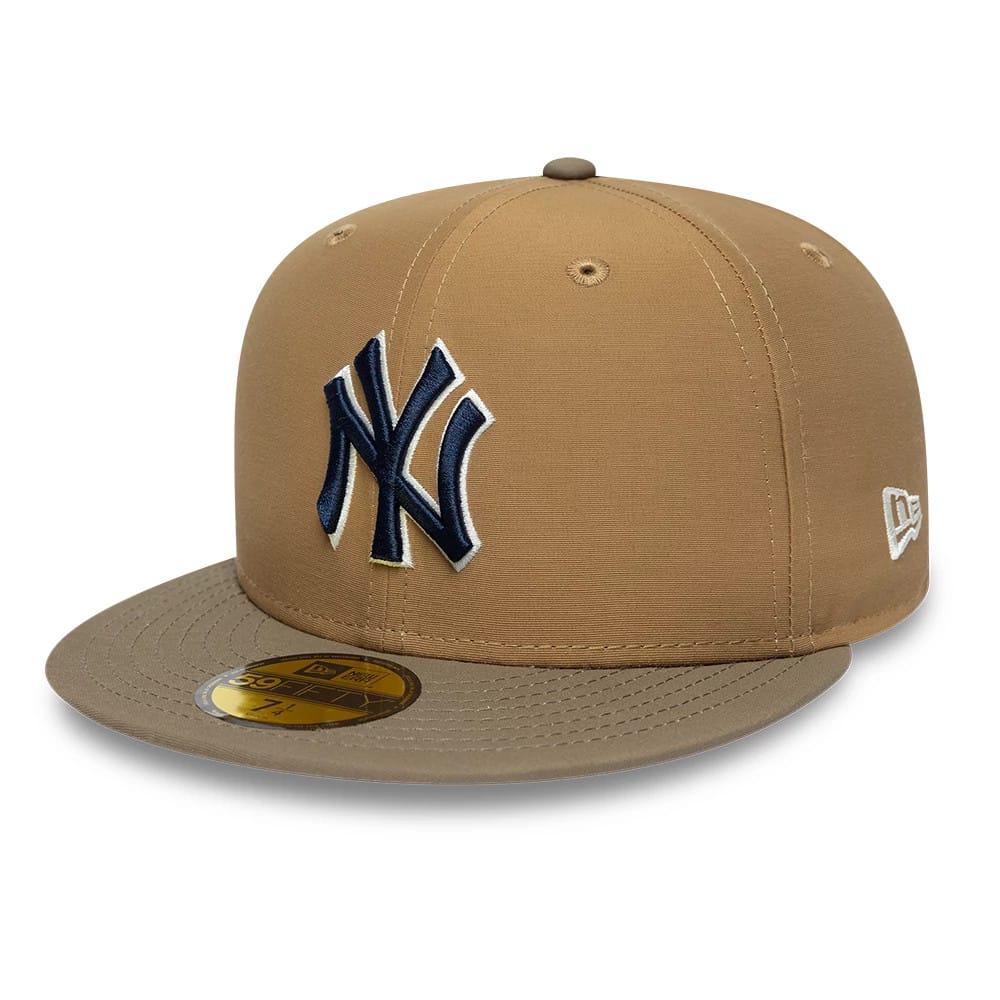 New York Yankees MLB Gros Grain Beige 59FIFTY Fitted Cap-klyvox