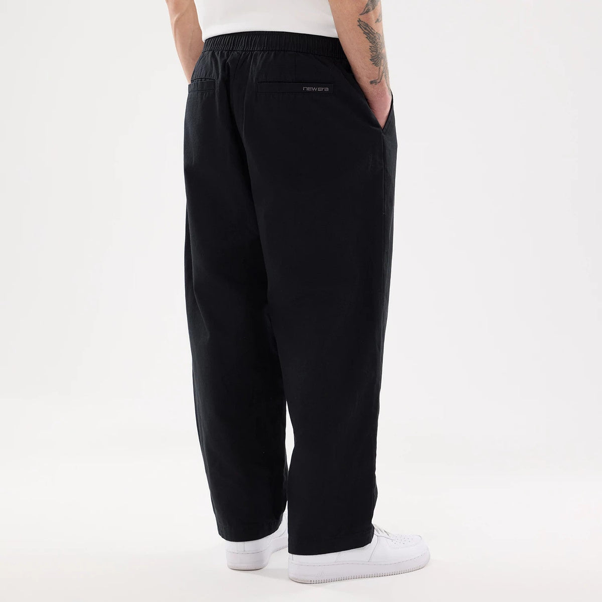 New Era Black Balloon Leg Trousers-klyvox