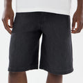 New Era Washed Black Bermuda Shorts-klyvox