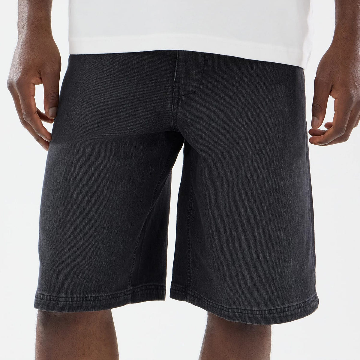New Era Washed Black Bermuda Shorts-klyvox