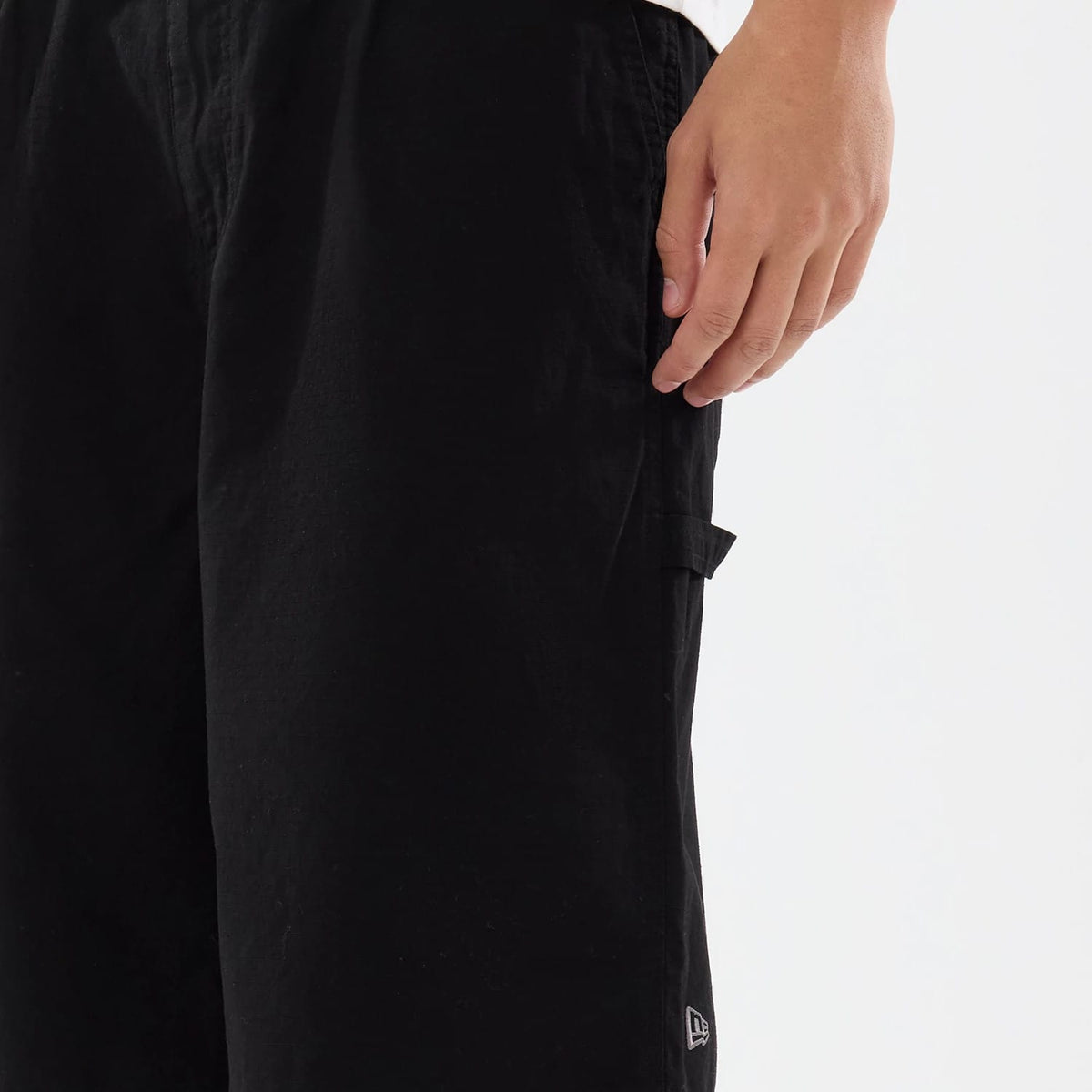 New Era Canvas Black Bermuda Shorts-klyvox