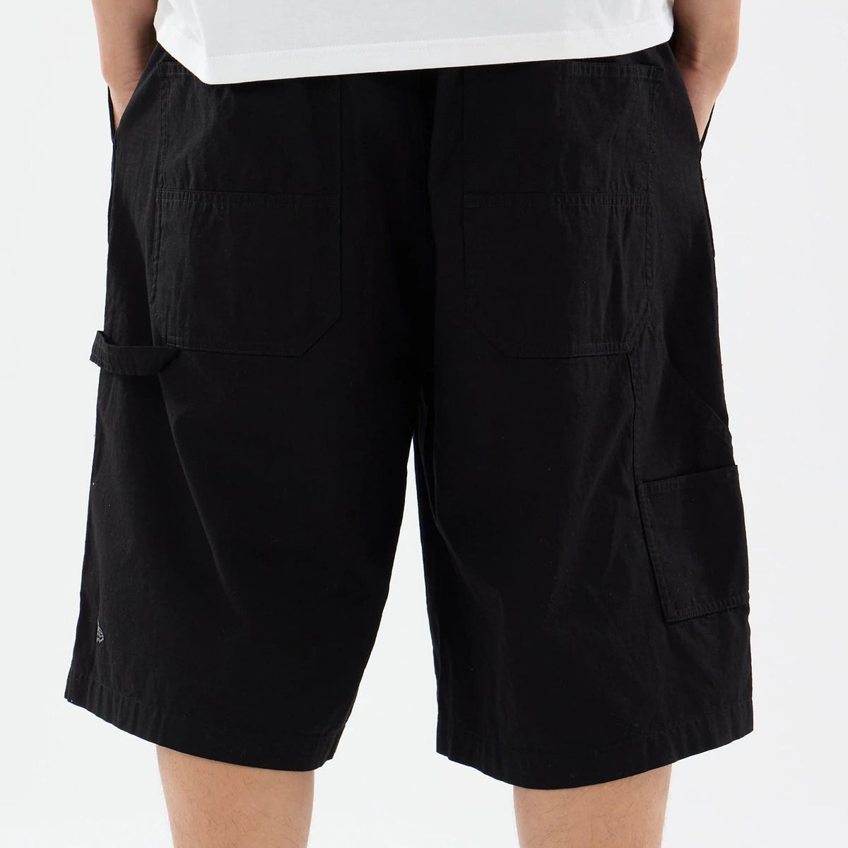 New Era Canvas Black Bermuda Shorts-klyvox