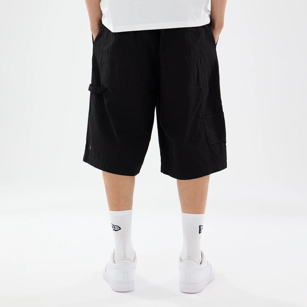 New Era Canvas Black Bermuda Shorts-klyvox