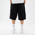 New Era Canvas Black Bermuda Shorts-klyvox