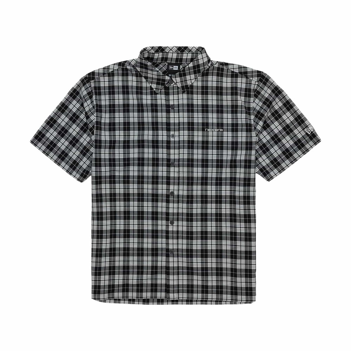 New Era Check Black Short Sleeve Shirt-klyvox