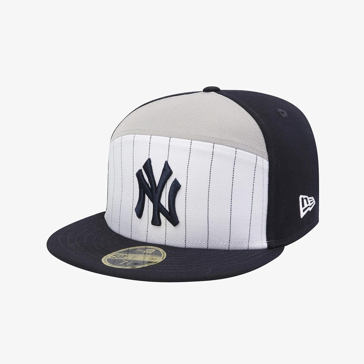 New York Yankees MLB 59FIFTY Day Navy Split Panel 59FIFTY Fitted Cap-klyvox