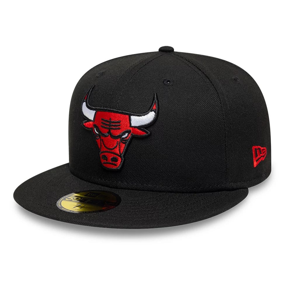 Chicago Bulls NBA Black 59FIFTY Fitted Cap-klyvox