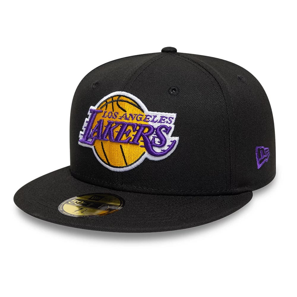 LA Lakers NBA Black 59FIFTY Fitted Cap-klyvox