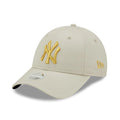 New York Yankees Womens Metallic Logo Cream 9FORTY Adjustable Cap-klyvox