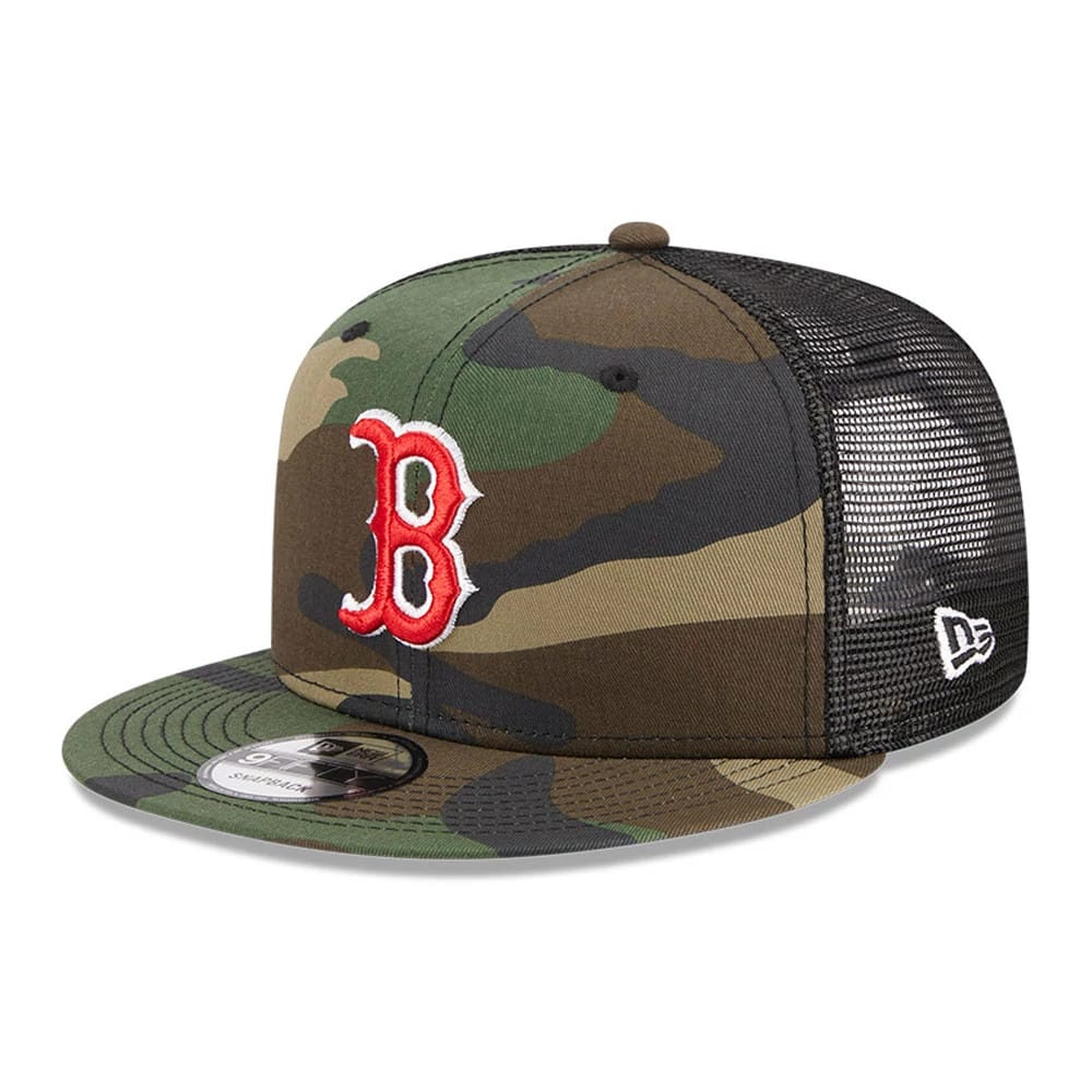 Boston Red Sox MLB Evergreen Camo 9FIFTY Trucker Adjustable Cap-klyvox