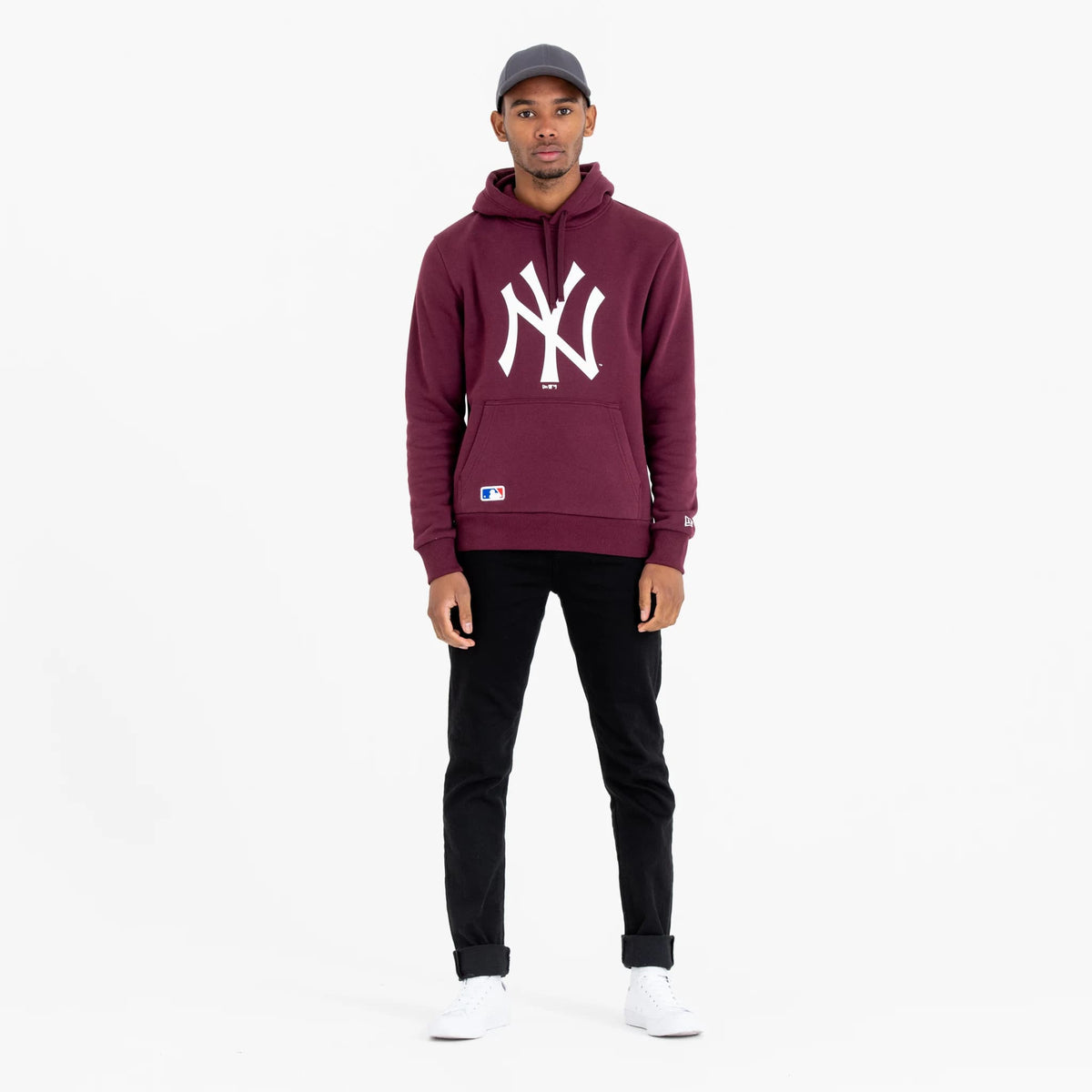 New York Yankees MLB Regular Dark Purple Pullover Hoodie-klyvox