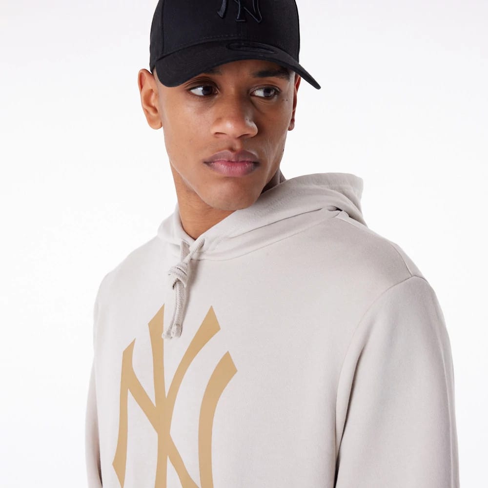 New York Yankees MLB Regular Light Beige Pullover Hoodie-klyvox