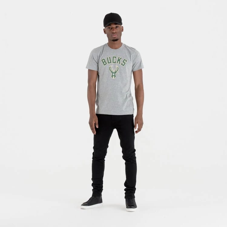 Milwaukee Bucks NBA Regular Grey T-Shirt-klyvox