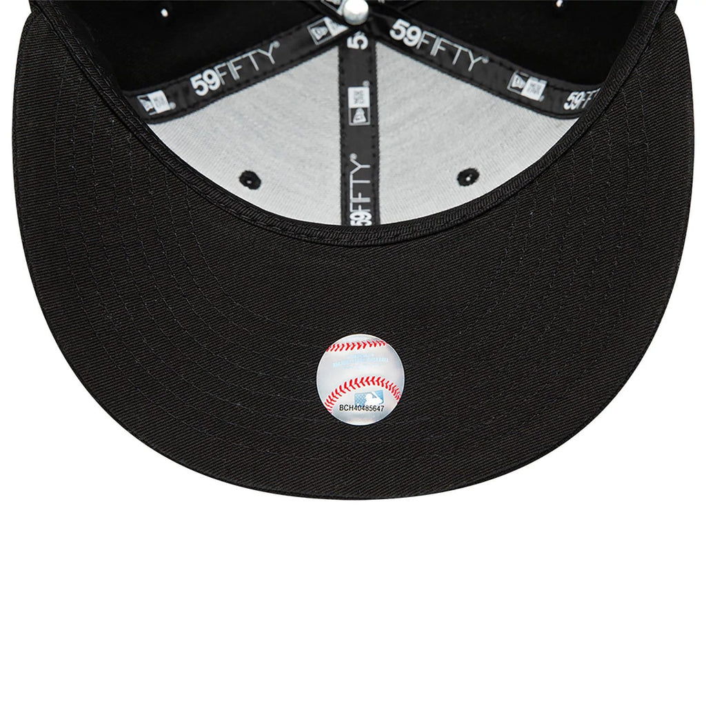 Anaheim Angels MLB Black and White 59FIFTY Fitted Cap-klyvox