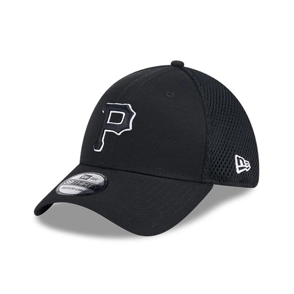 Pittsburgh Pirates MLB Evergreen Neo Black 39THIRTY Stretch Fit Cap-klyvox