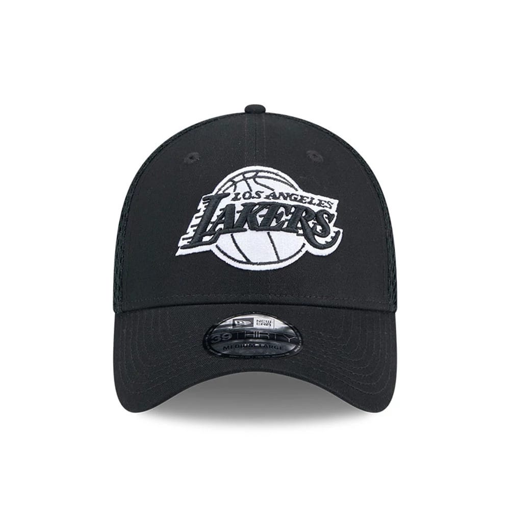 LA Lakers NBA Evergreen Neo Black 39THIRTY Stretch Fit Cap-klyvox