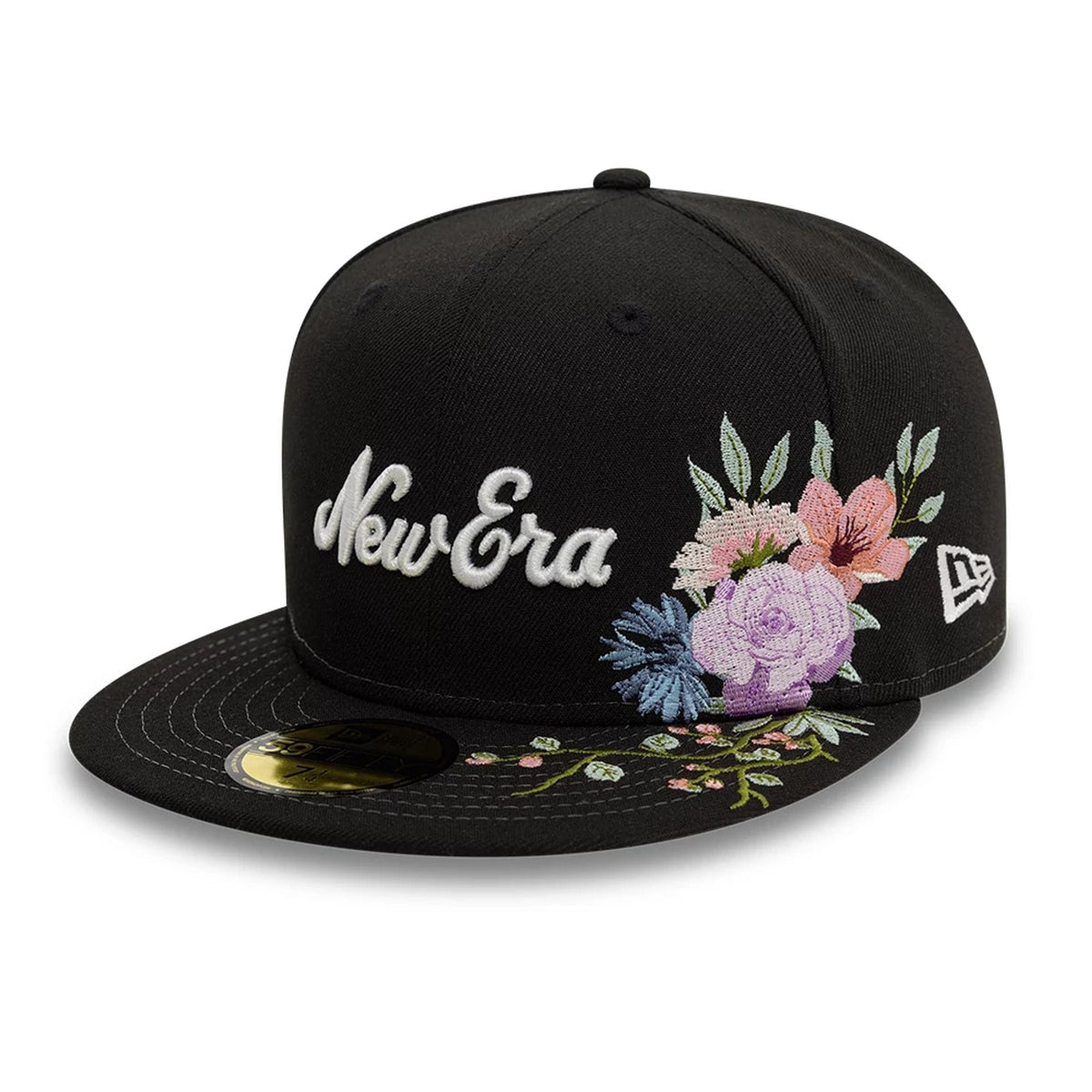 New Era Floral Emblem Black 59FIFTY Fitted Cap-klyvox