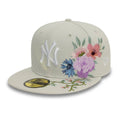 New York Yankees MLB Floral Light Beige 59FIFTY Fitted Cap-klyvox