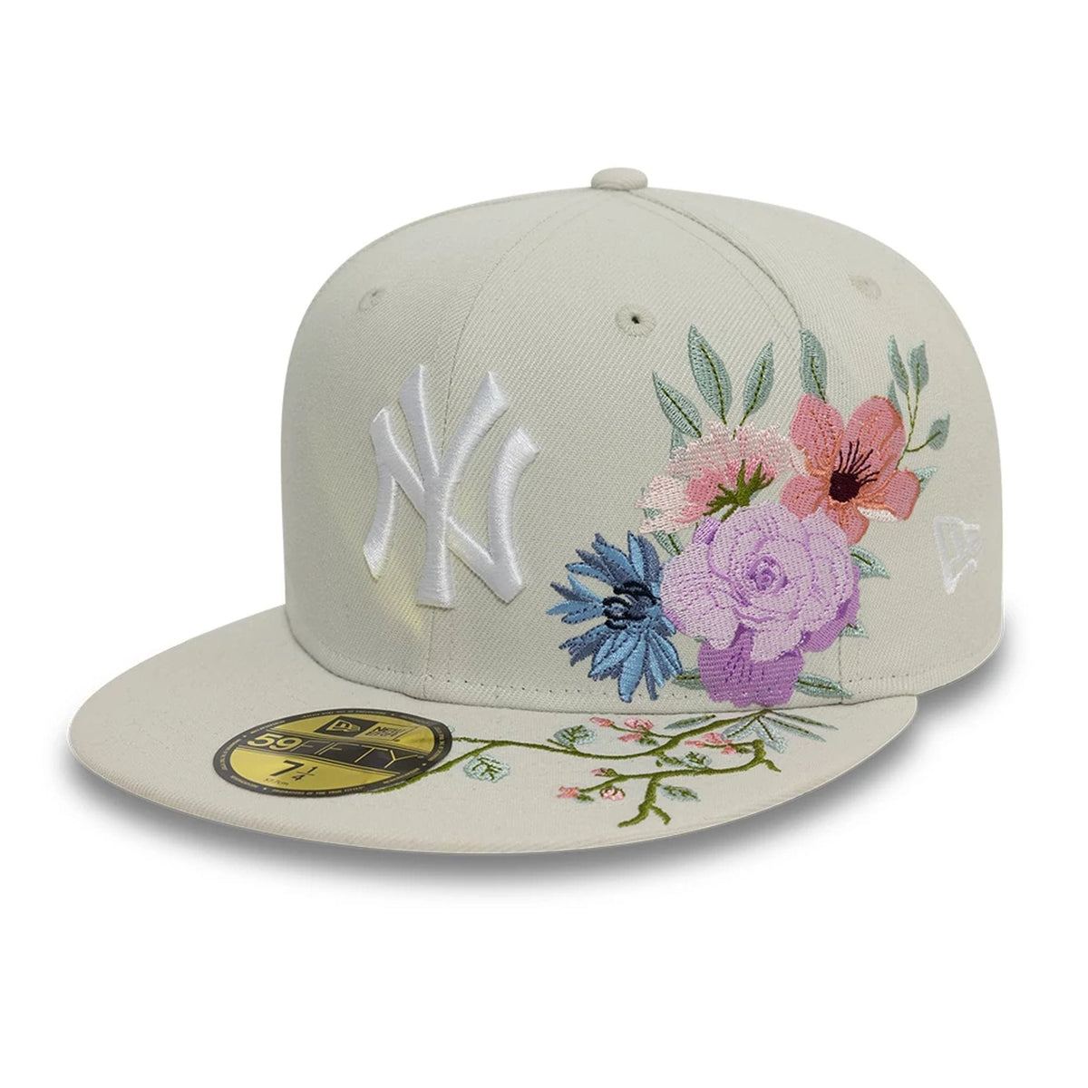 New York Yankees MLB Floral Light Beige 59FIFTY Fitted Cap-klyvox