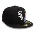 Chicago White Sox MLB Floral Black 59FIFTY Fitted Cap-klyvox
