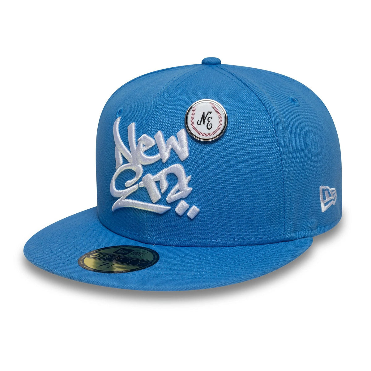 New Era Oversized Script Blue 59FIFTY Fitted Cap-klyvox