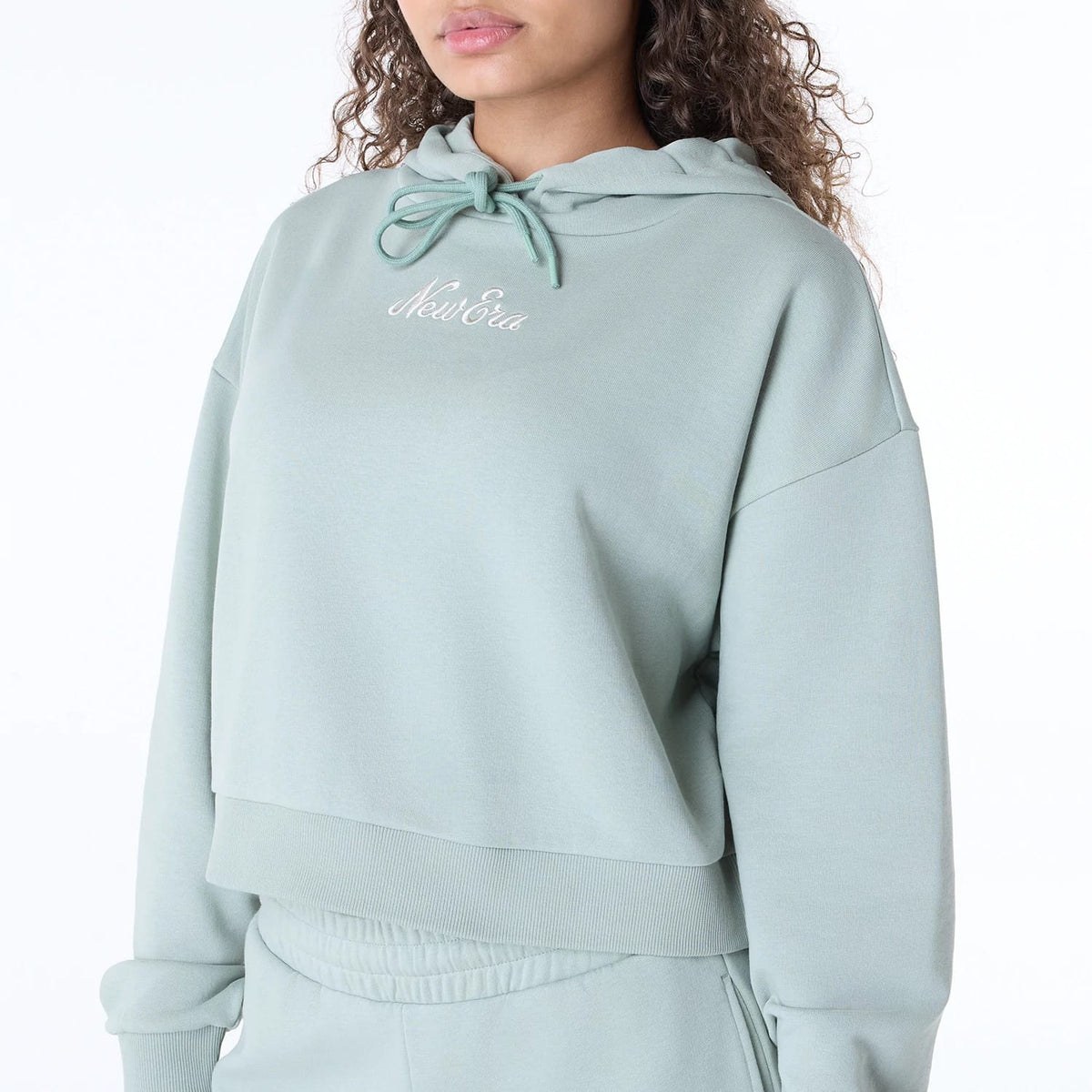 Womens New Era Script Pastel Green Pullover Hoodie-klyvox