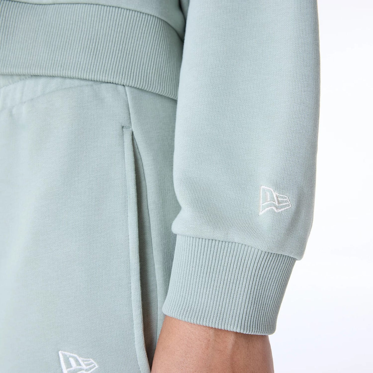 Womens New Era Script Pastel Green Pullover Hoodie-klyvox