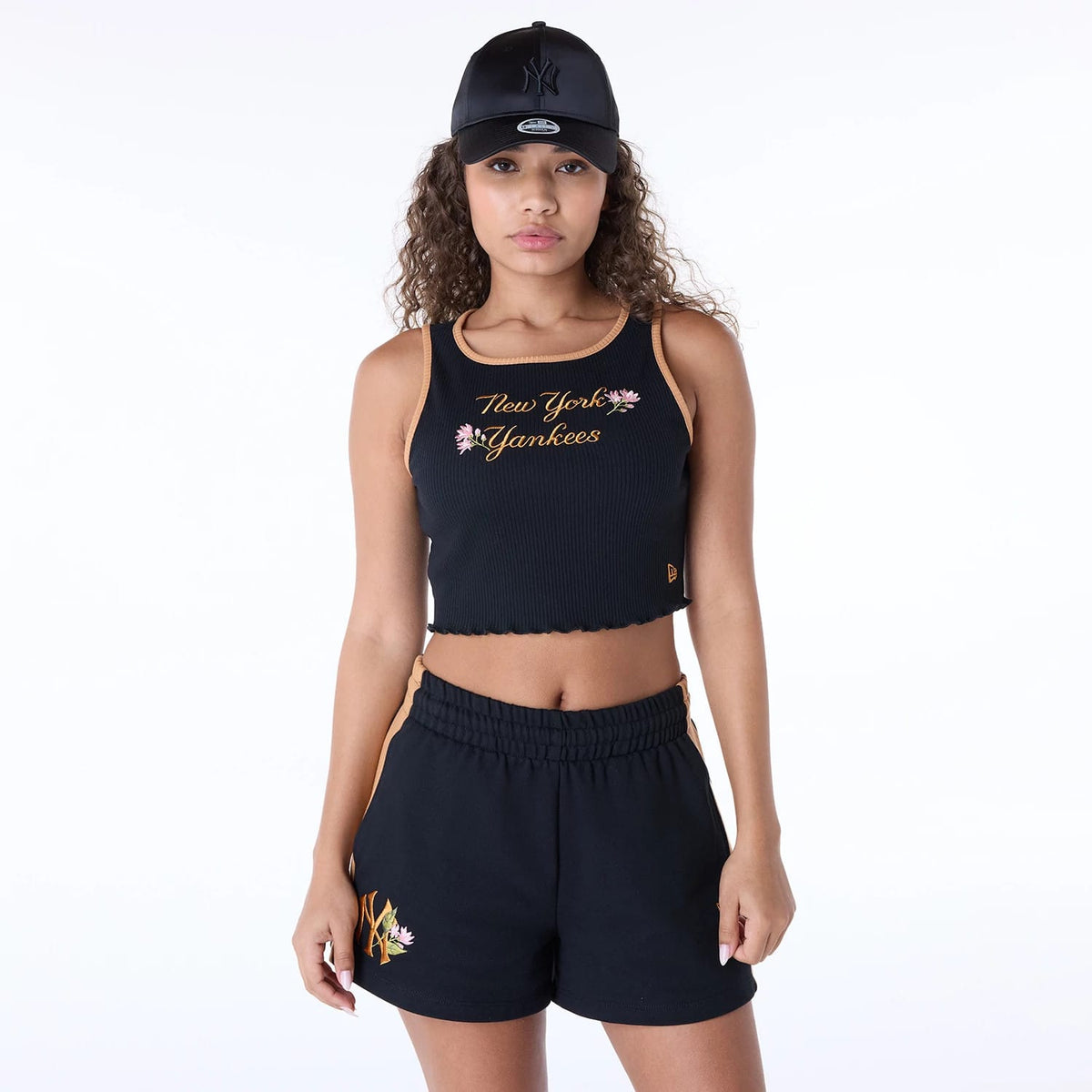 New York Yankees Womens MLB Floral Black Vest-klyvox