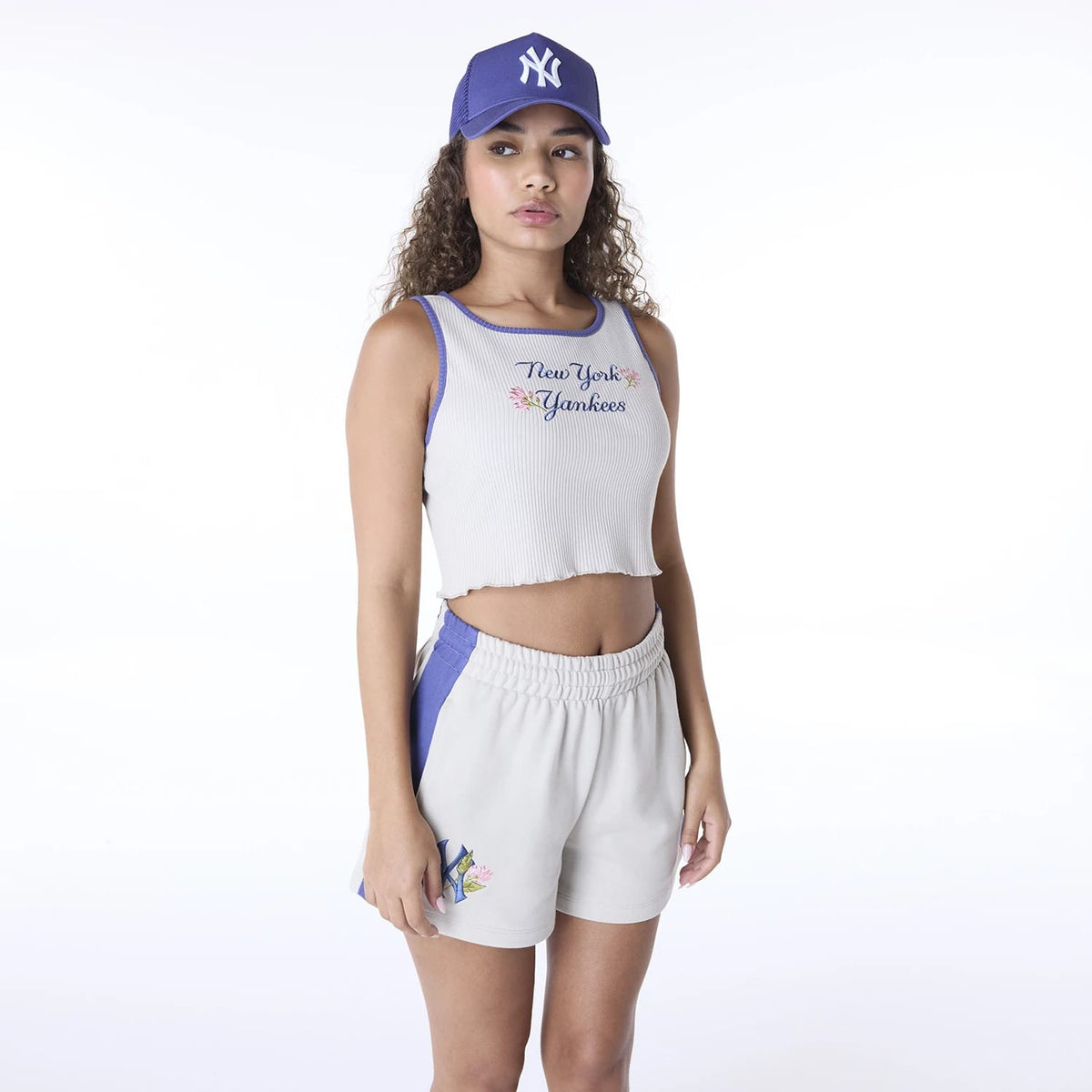 New York Yankees Womens MLB Floral Cream Vest-klyvox