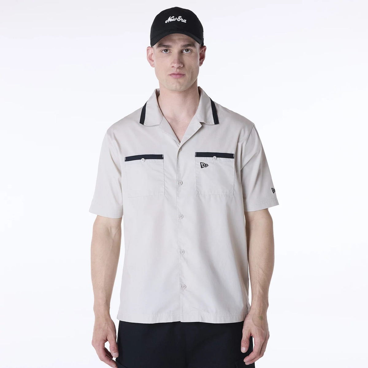 New Era Revere Cream Short Sleeve Shirt-klyvox