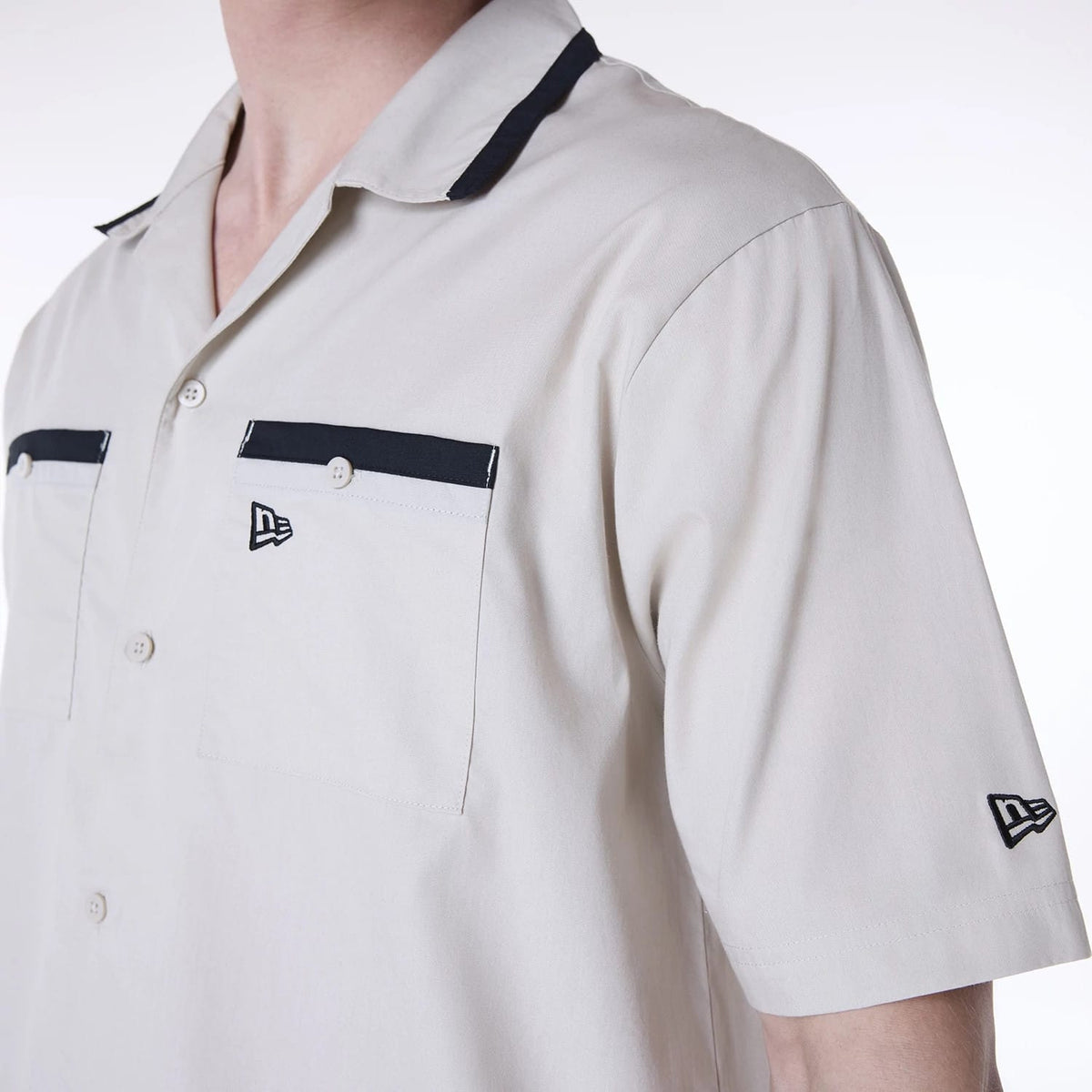 New Era Revere Cream Short Sleeve Shirt-klyvox