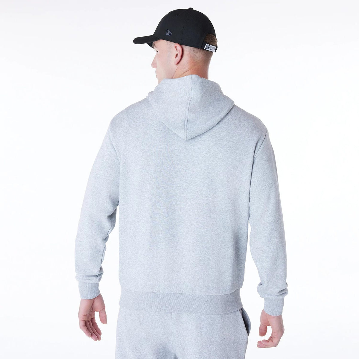 Brooklyn Nets NBA League Essential Grey Oversized Pullover Hoodie-klyvox