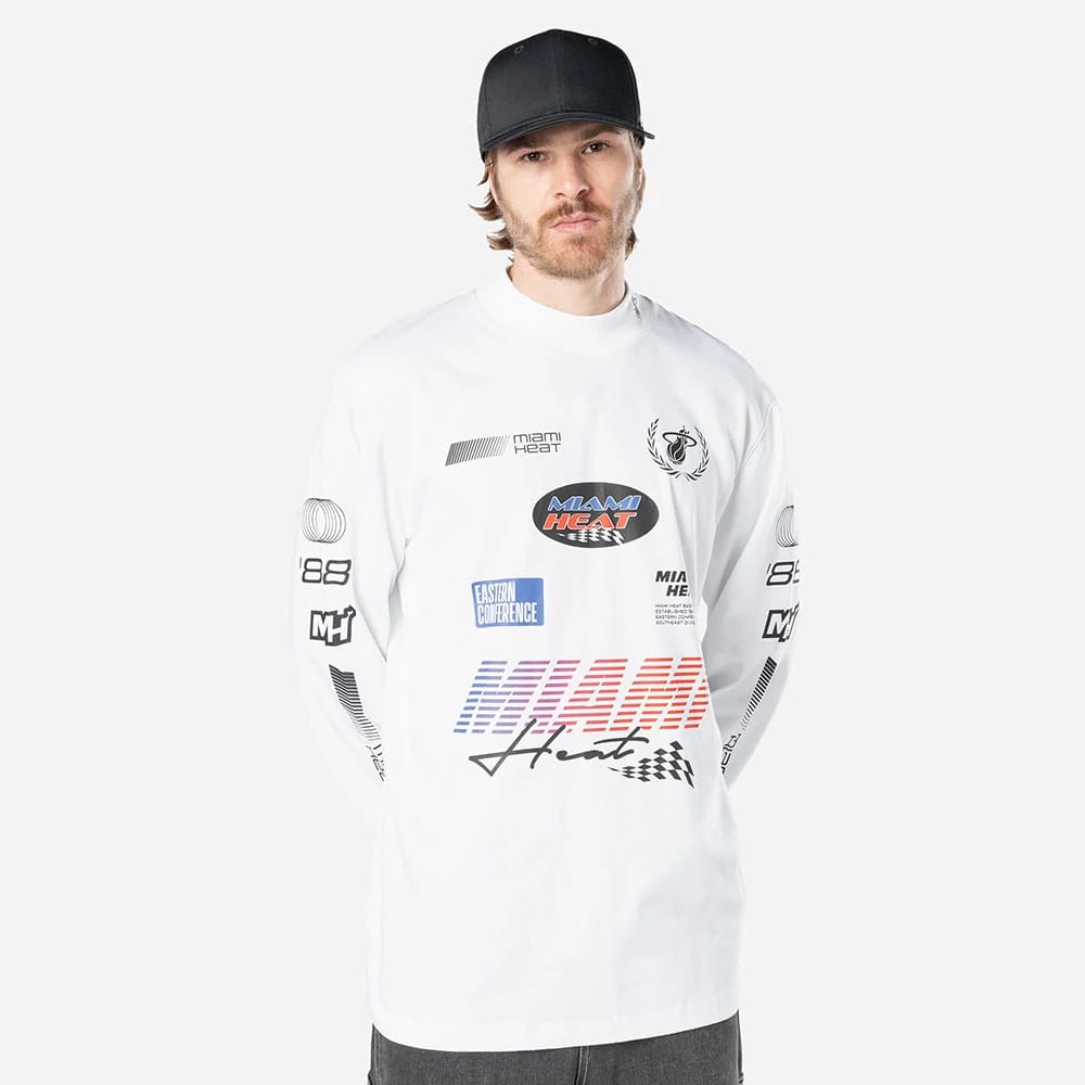 Miami Heat Modern Driver White Long Sleeve T-Shirt-klyvox