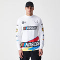 Nascar Generic Logo Modern Driver White Long Sleeve T-Shirt-klyvox