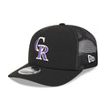 Colorado Rockies MLB Evergreen Black 9SEVENTY Stretch Snap Adjustable Cap-klyvox