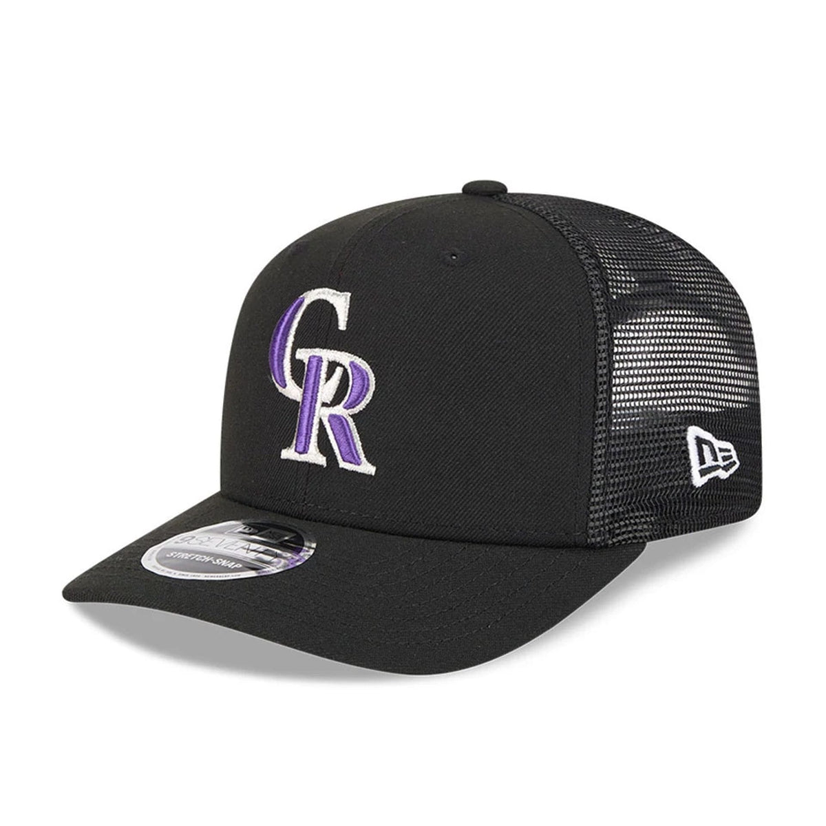 Colorado Rockies MLB Evergreen Black 9SEVENTY Stretch Snap Adjustable Cap-klyvox