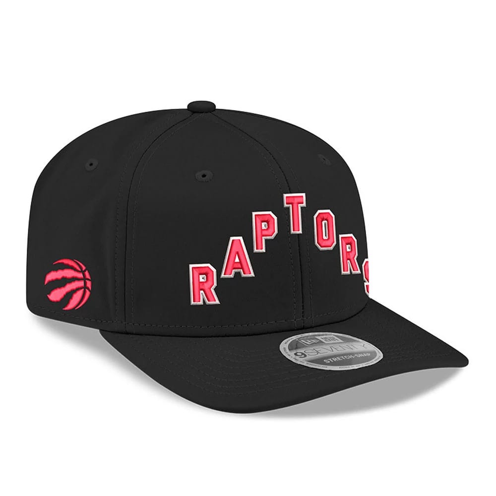 Toronto Raptors NBA Statement Black 9SEVENTY Stretch Snap Adjustable Cap-klyvox
