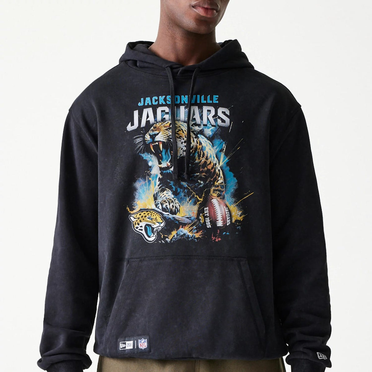 Jacksonville Jaguars NFL Games Premium Apparel Black Oversized Pullover Hoodie-klyvox