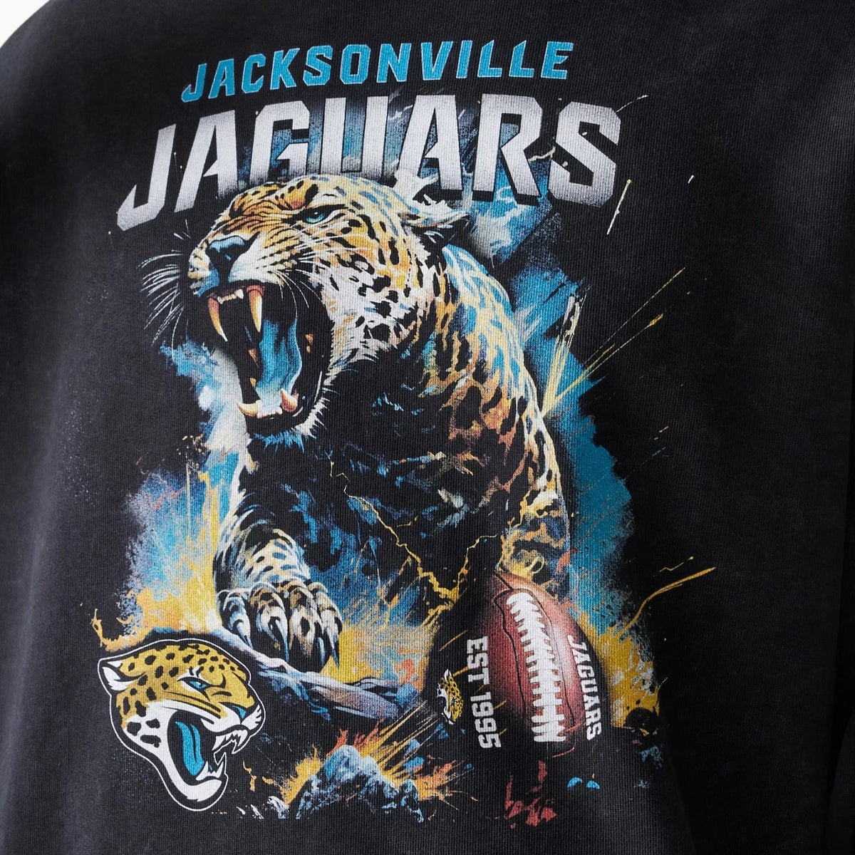 Jacksonville Jaguars NFL Games Premium Apparel Black Oversized Pullover Hoodie-klyvox