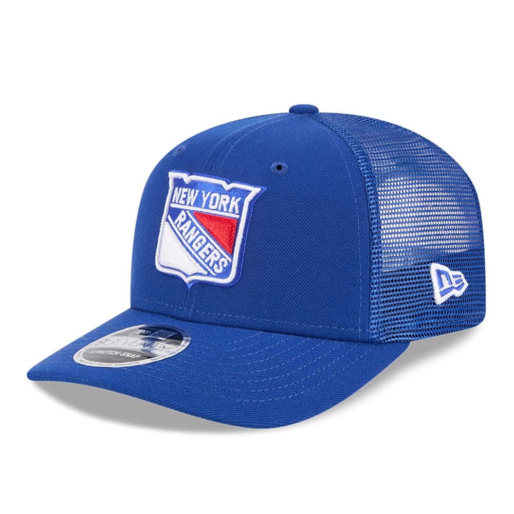 New York Rangers NHL Evergreen Blue 9SEVENTY Stretch Snap Adjustable Cap-klyvox
